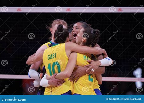 Brazil Vs Japan Vnl Quarter Final Match In Ankara Arena Turkiye Editorial Stock Image Image