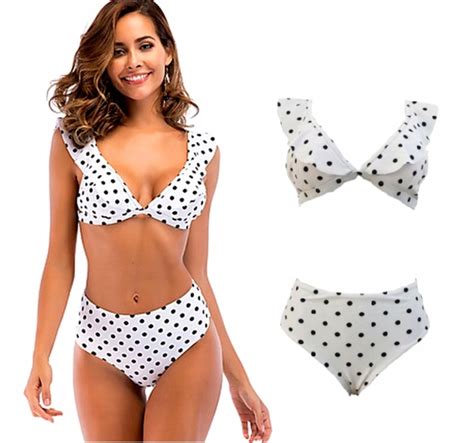 STRÓJ KĄPIELOWY BIKINI PIN UP GROCHY SEXY BIAŁY S 5906703025515