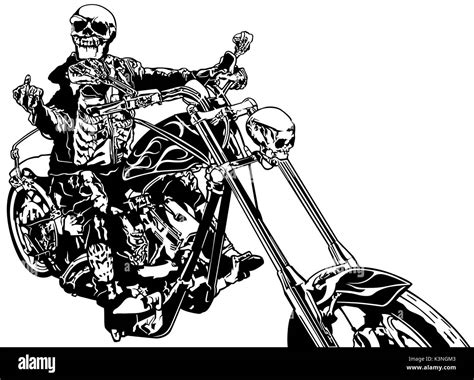 Skeleton Rider On Chopper Stock Vector Image Art Alamy