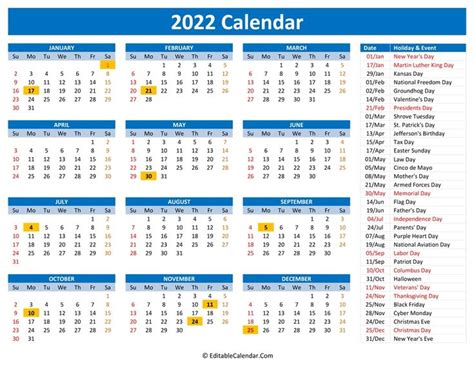 Download 2022 printable calendar