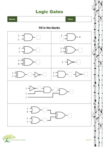 Logic Gates And Truth Tables Worksheet Pack Teaching Resources