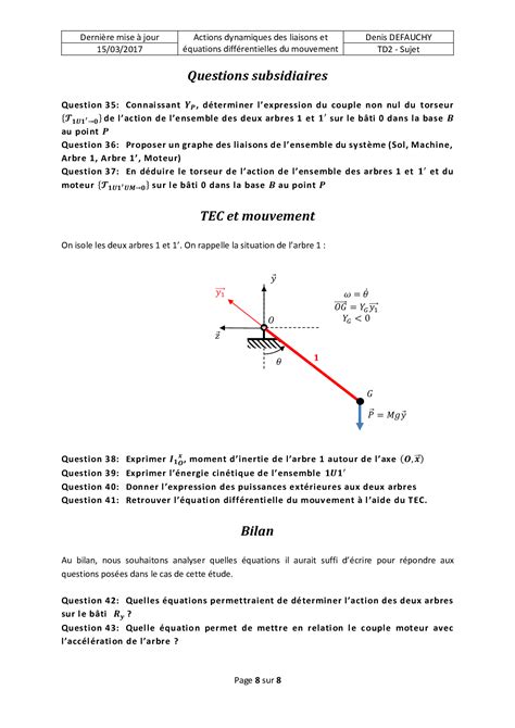 Td2 Torseurs Cinétique Et Dynamique Des Solides Plaque Vibrante