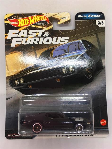 Hot Wheels Plymouth GTX Preto Full Force Fast E Furious Velozes E Furiosos