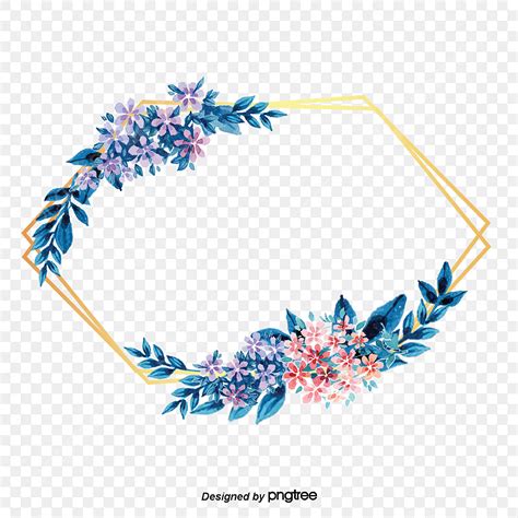 Golden Geometric Border PNG Transparent Golden Geometric Border Blue