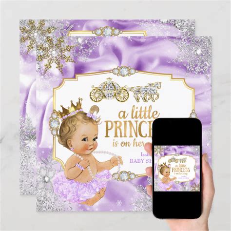 Carriage Princess Baby Shower Purple Blonde Invitation Zazzle