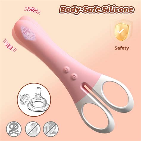 Rechargeable Dildo Scissors Vibrator Dual Vibration G Spot Vagina Massager Av Stick Clitoris Sex