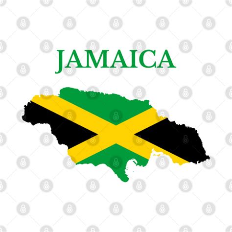 Jamaica Map Flag - Jamaica - T-Shirt | TeePublic