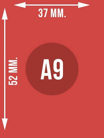 FORMAT A9 WYMIARY PAPIERU W CM, MM, PX