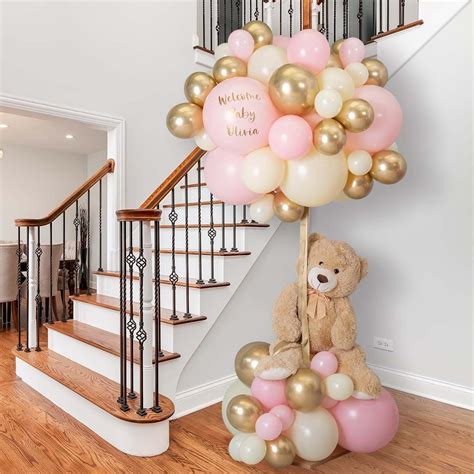 Baby Pink Personalised Hot Air Balloon Installation Baby Shower Theme Decorations Baby Boy