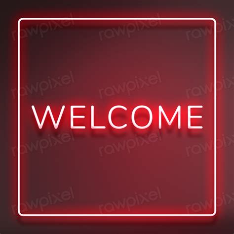 Retro Red Neon Welcome Frame Free Photo Rawpixel