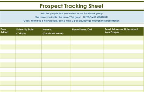 Prospecting Plan Template