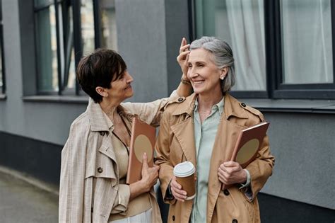 Two Mature Beautiful Women Walking Together Stock Image Image Of Collaboration Empowered