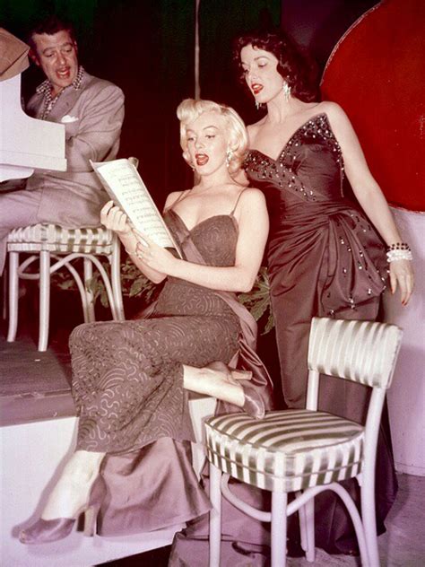 Marilyn Monroe And Jane Russell Going Over Music On The Set Of