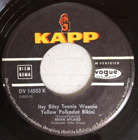 Brian Hyland Itsy Bitsy Teenie Weenie Yellow Polkadot Bikini Vinyl