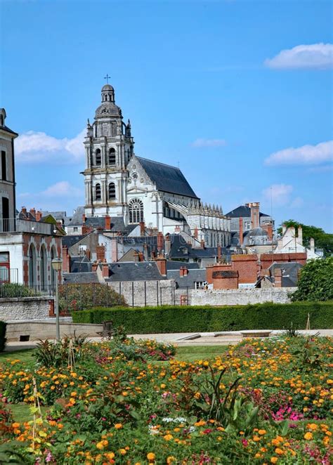 Blois França Vista De Jacques Gabriel Ponte E Linha Do Horizonte Da