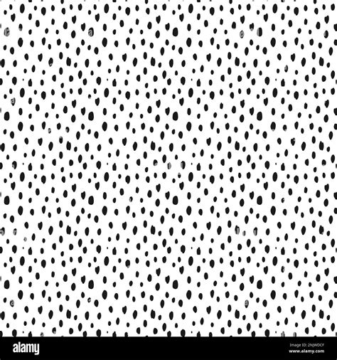 Seamless Speckled Pattern With Black Hand Drawn Dots On White