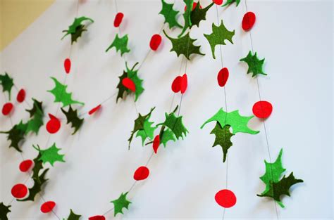 Holly Garland Christmas Garland 8 10 12 15 Feet Ready to Ship From USA ...