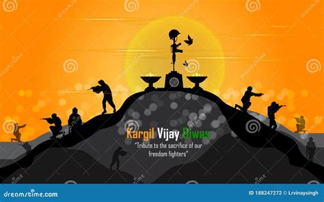 Illustration Of Kargil Vijay Diwas Background Cartoon Vector