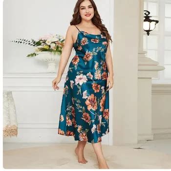 Xl Xl Big Size Sexy Suspender Nightdress Sleepwear Lingerie Summer Women Nightgown Loose Silky