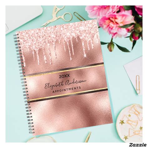 Monogram Rose Gold Glitter Girly Glam Planner Artofit