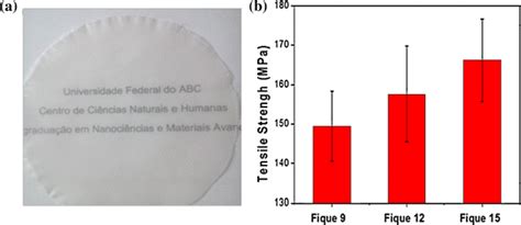 A The Nanofiber Membrane B The Average Of Maximum Tensile Strength