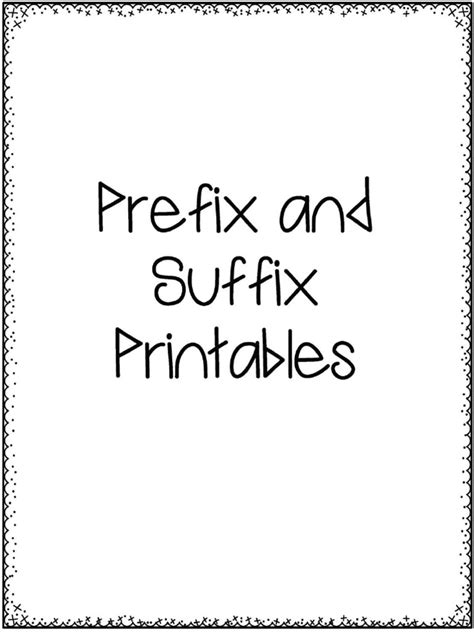 Prefix And Suffix Worksheets A Pdf