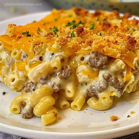 Delicious Cheesy Macaroni And Hamburger Casserole Recipe My Homemade