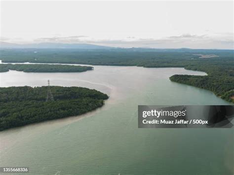 aerial view  johor river  malaysia kota tinggi johor malaysia high