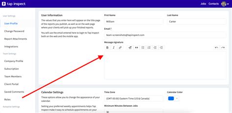 Set Up Your Inspector's Signature – Tap Inspect Support