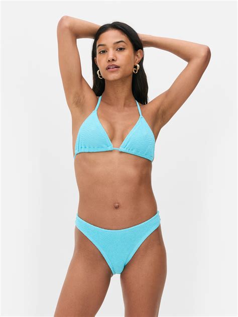 Haut de bikini triangle froissé Bleu clair Primark