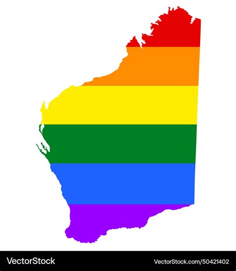 Lgbt Flag Gay Community Western Australia Map Vector Image