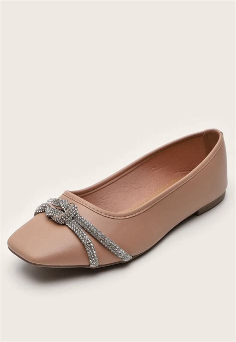 Sapatilha Fiveblu Nó Strass Nude Compre Agora Dafiti Brasil