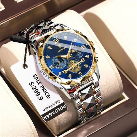 POEDAGAR Luxury Man Wristwatch Waterproof Luminous Chronograph Watch