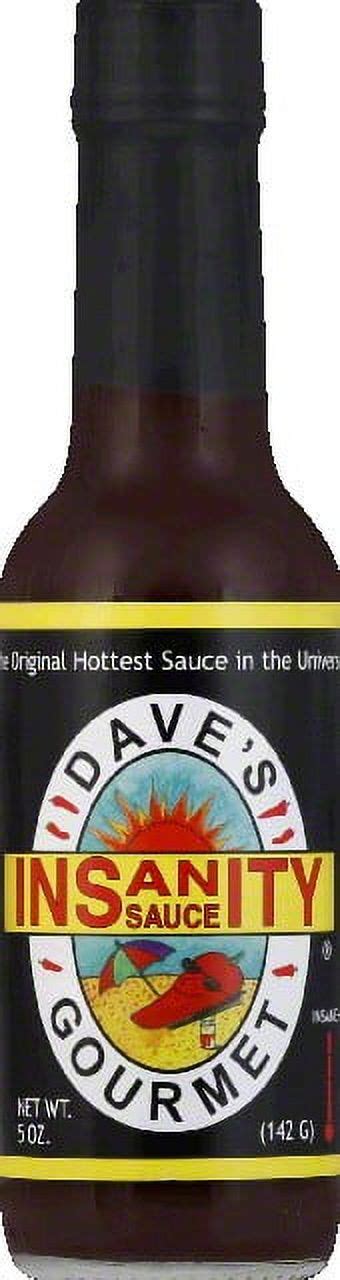 Dave S Gourmet Insanity Hot Sauce 5 Oz Gluten Free No Preservatives 10 Calories Per Serving