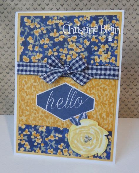 Stampin Up Garden Impressions Dsp In Blue And Yellow Happy Heart