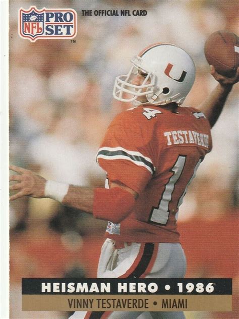 Free Shipping Mint Pro Set Vinny Testaverde Heisman Hero