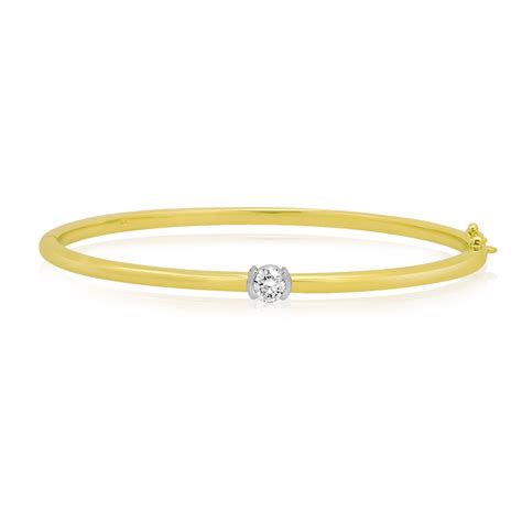 Solitaire Diamond Bangle Bracelet Xo Jewels