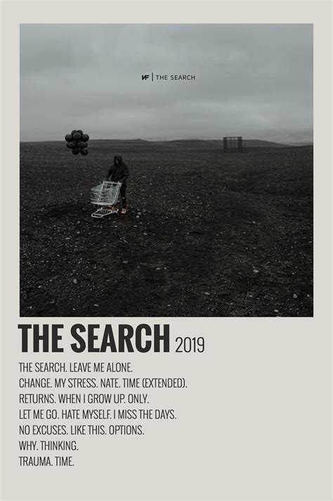 Alternative Minimalist Music Album Polaroid Poster The Search Music