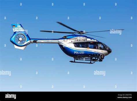 Police Helicopter Airbus Helicopters H145 Stuttgart Airport In Germany