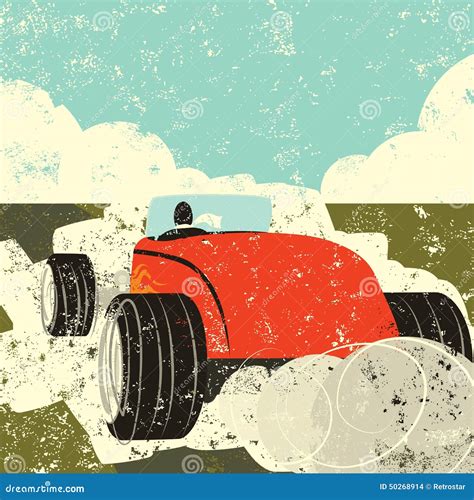 Driving A Hot Rod Stock Vector Illustration Of Classic