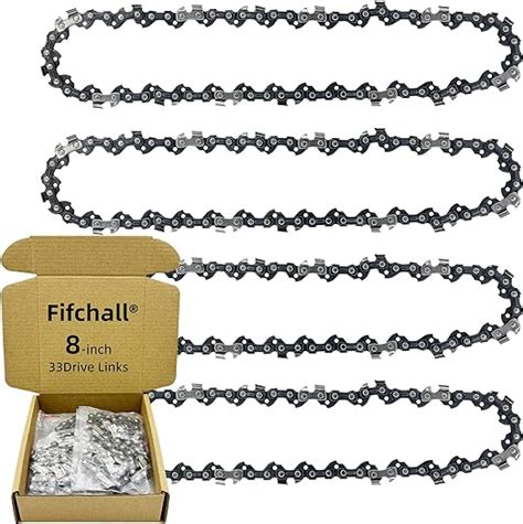 4 Pack 8 Inch Chainsaw Chain 38 Lp Pitch 050 Gauge 33