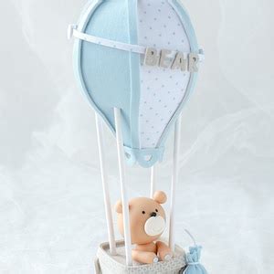 Bear In Hot Air Balloon Cake Topper Etsy