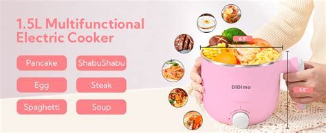 Amazon Hot Pot Electric L Pink Portable Ramen Cooker With Over Heating Boil Dry