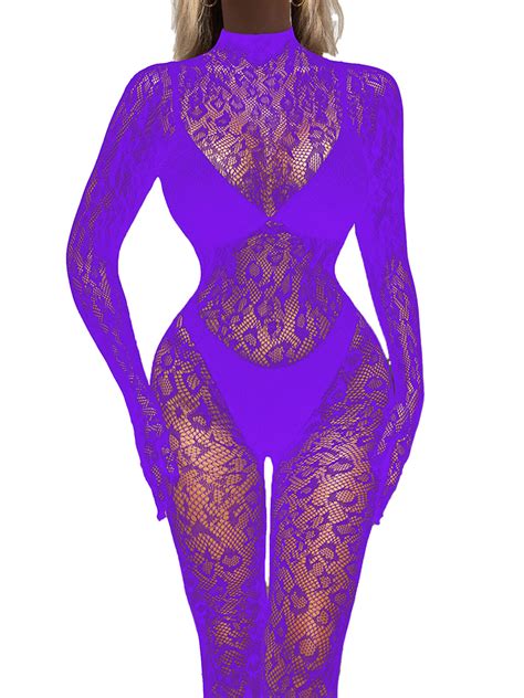 Us Sexy Women Fishnet Bodystocking Lingerie Sexy Full Bodysuit Babydoll Jumpsuit Ebay