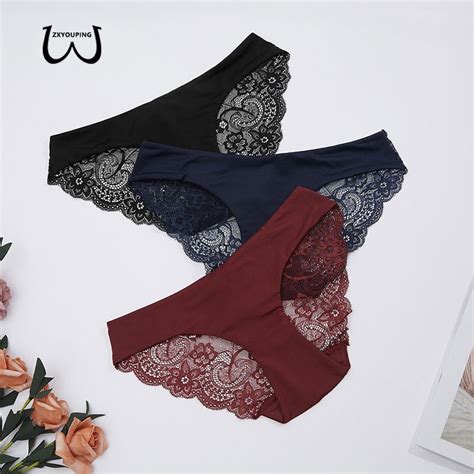 Zxyouping Sexy Lace Panties Women Underwear Ice Silk Seamless Briesf Low Rise Plus Size Lingerie