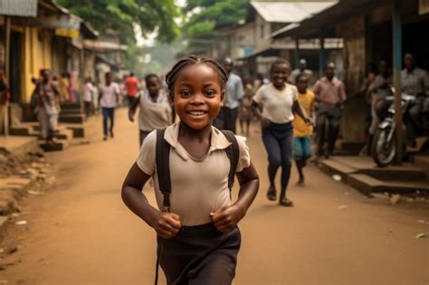 African Kid Enjoying Life Ai Generated Image