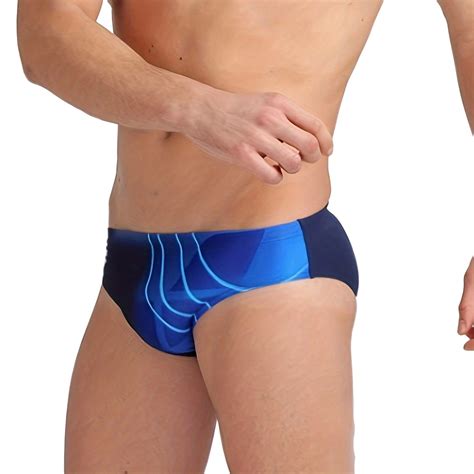 Kamemir Mens Swim Bikini Mens Summer Seaside Beach Holiday Swimming Print Lace Up Briefs