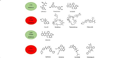 Chemical Structures Of Representative Kinase Inhibitors Used For