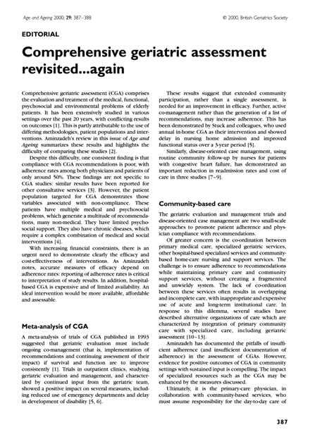 Fillable Online Comprehensive Geriatric Assessment Cga Comprises Fax