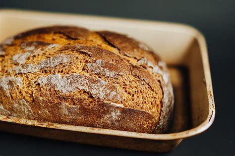 Golden Homemade Sourdough Bread In Clay Baking Form Stock Illustration